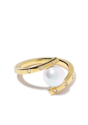 TASAKI 18kt yellow gold A Fine Balance diamond and Akoya pearl ring