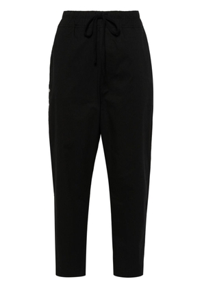 Thom Krom drop-crotch straight-leg cropped trousers - Black