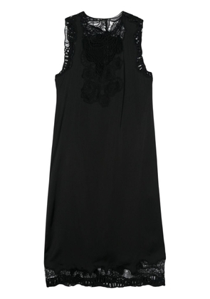 Jil Sander floral-lace midi dress - Black