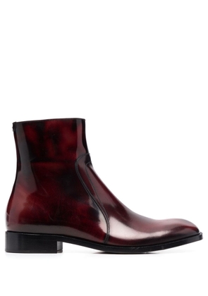 Maison Margiela waxed leather ankle boots - Red