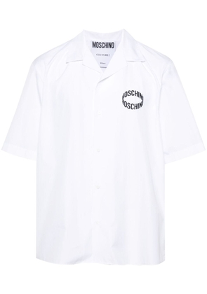 Moschino rubberised-logo cotton shirt - White