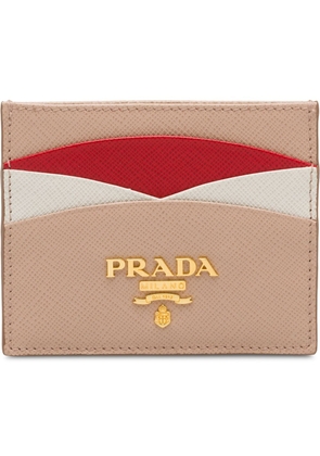 Prada logo-plaque panelled cardholder - Pink