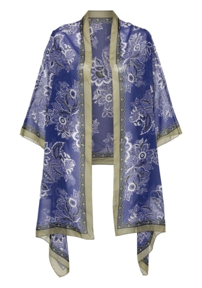 ETRO floral-print silk jacket - Blue
