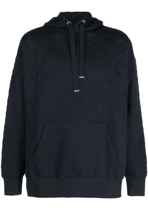 Tommy Hilfiger embossed monogram-pattern hoodie - Blue