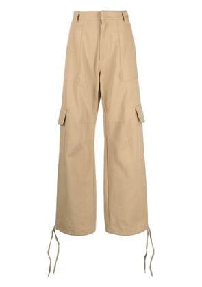 Moschino logo-embroidered cargo palazzo pants - Neutrals