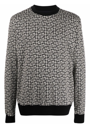 Balmain monogram-motif sweatshirt - Black