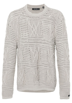 Daily Paper crochet-knit cotton jumper - Grey
