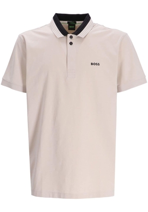 BOSS Paddy logo-print polo shirt - Neutrals