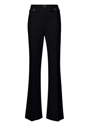Elisabetta Franchi embossed-buttons crepe flared trousers - Black