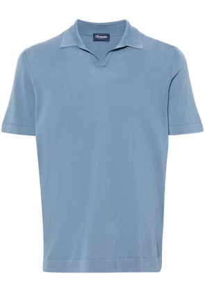 Drumohr split-neck cotton polo shirt - Blue