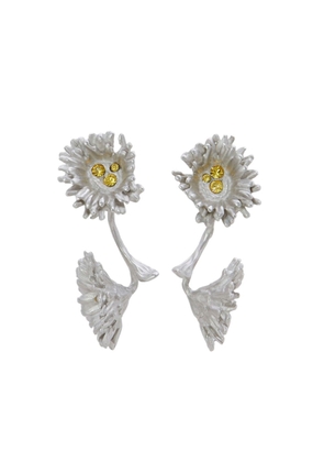 Marni crystal-embellished flower drop earrings - Yellow