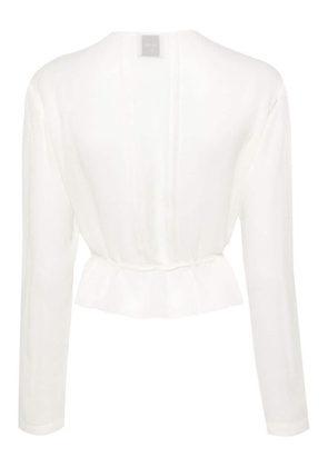 Alysi pintuck-detail silk blouse - Neutrals