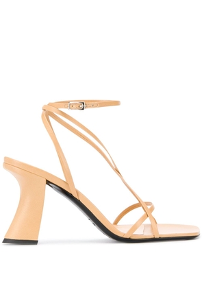 BY FAR curved heel sandals - Neutrals