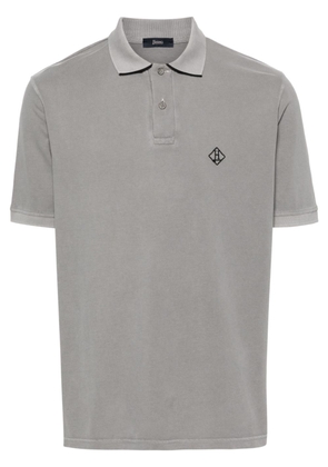 Herno embroidered-logo polo shirt - Grey
