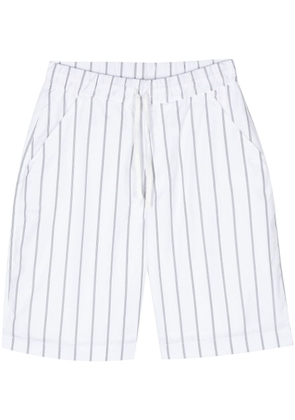 Officine Generale striped cotton shorts - White