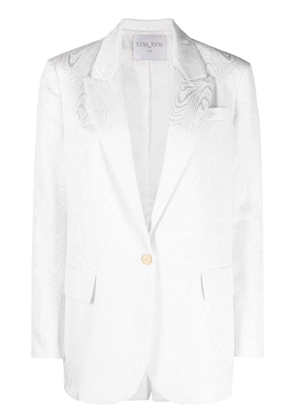 Forte Forte patterned-jacquard single-breaster blazer - White