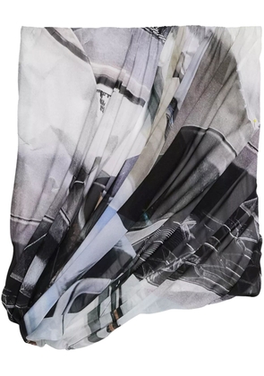 Helmut Lang Bubble abstract-print silk miniskirt - Grey