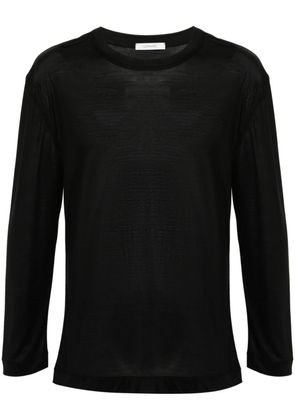 LEMAIRE longsleeved silk jersey top - Black