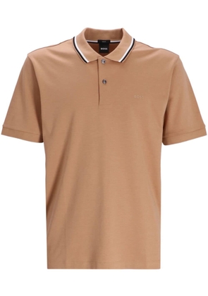 BOSS Penrose 38 logo-print cotton polo shirt - Neutrals