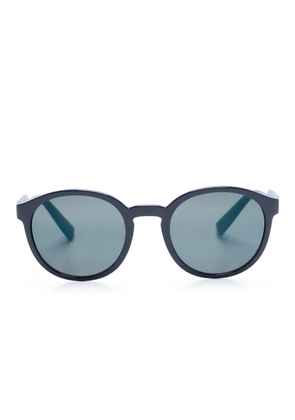 Dolce & Gabbana Eyewear monogram-pattern round-frame sunglasses - Blue