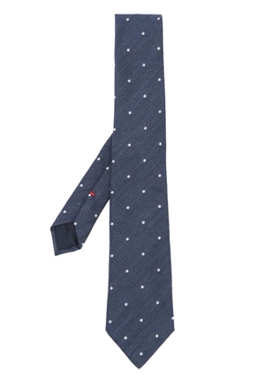Lady Anne polka-dot embroidered tie - Blue