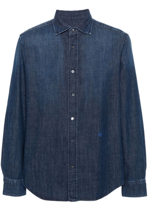 Jacob Cohën monogram-embroidered denim shirt - Blue