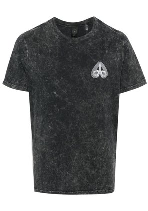 Moose Knuckles logo-printed bleach-effect T-shirt - Black