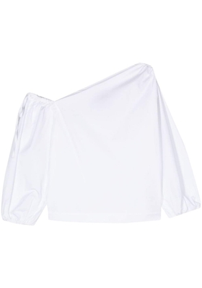 Semicouture one-shoulder poplin blouse - White
