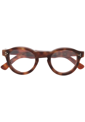 Lesca tortoiseshell round-fame glasses - Brown