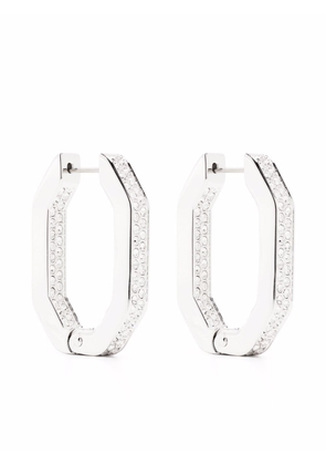 Swarovski Dextera octagonal pavé hoop earrings - Silver