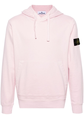 Stone Island Compass-badge cotton hoodie - Pink