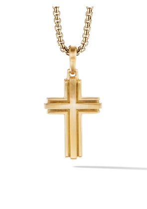 David Yurman 18kt yellow gold Deco Cross pendant