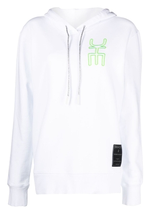 DRHOPE logo-embroidered cotton hoodie - White