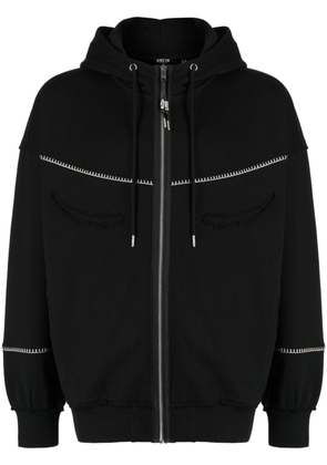 FIVE CM distressed hooded jacket - Black