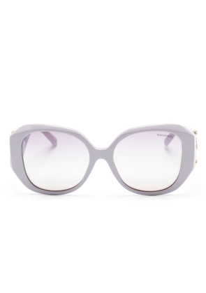 Tiffany & Co Eyewear logo-plaque oversized-frame sunglasses - Purple