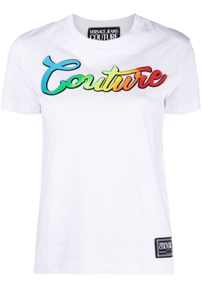 Versace Jeans Couture logo-embroidered T-shirt - White