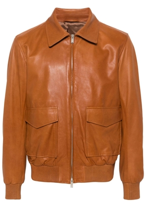 Lardini zip-up leather jacket - Brown