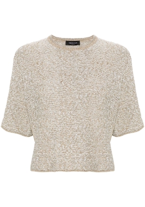 Fabiana Filippi metallic-threading knitted T-shirt - Gold