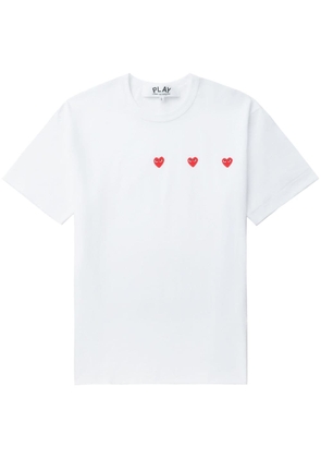 Comme Des Garçons Play Triple Hearts cotton T-shirt - White