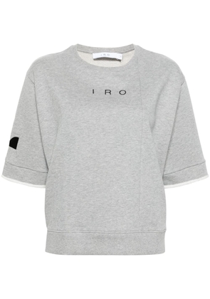 IRO logo-embroidered short-sleeve sweatshirt - Grey
