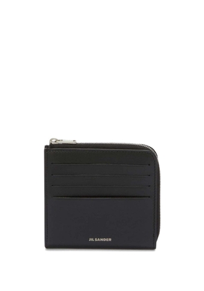 Jil Sander logo-embossed leather card slot wallet - Black