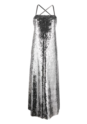 Junya Watanabe metallic-effect sequinned maxi dress - Silver