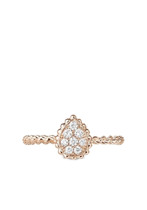 Boucheron 18kt rose gold Serpent Bohème XS motif diamond ring - Pink