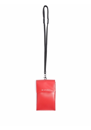 Marni Temi logo-print messenger bag - Red