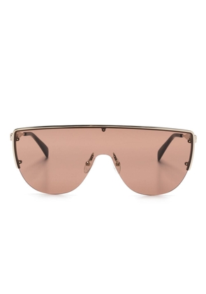 Alexander McQueen Eyewear shield-frame sunglasses - Brown