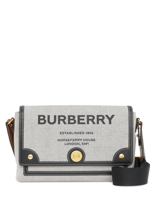 Burberry Note Horseferry-print canvas shoulder bag - Black
