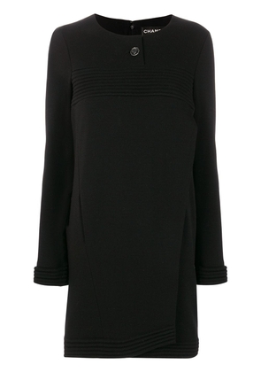 CHANEL Pre-Owned 2000s ribbed detail boxy dress - Black