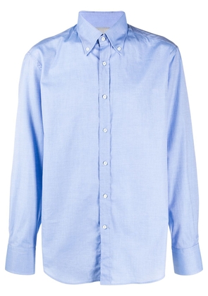 Brunello Cucinelli plain blue cotton shirt