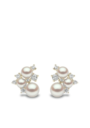 Yoko London 18kt yellow gold Trend freshwater pearl and diamond earrings