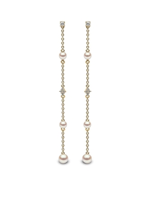 Yoko London 18kt yellow gold Trend Freshwater pearl and diamond drop earrings